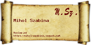 Mihol Szabina névjegykártya